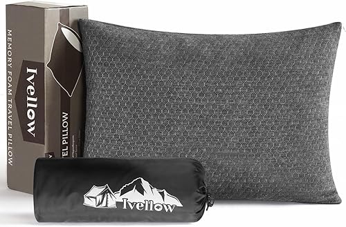 Ivellow Almohada de viaje de espuma viscoelástica comprimible para dormir, almohada de espuma viscoelástica triturada, almohada de viaje compacta y disponible en Yaxa Guatemala
