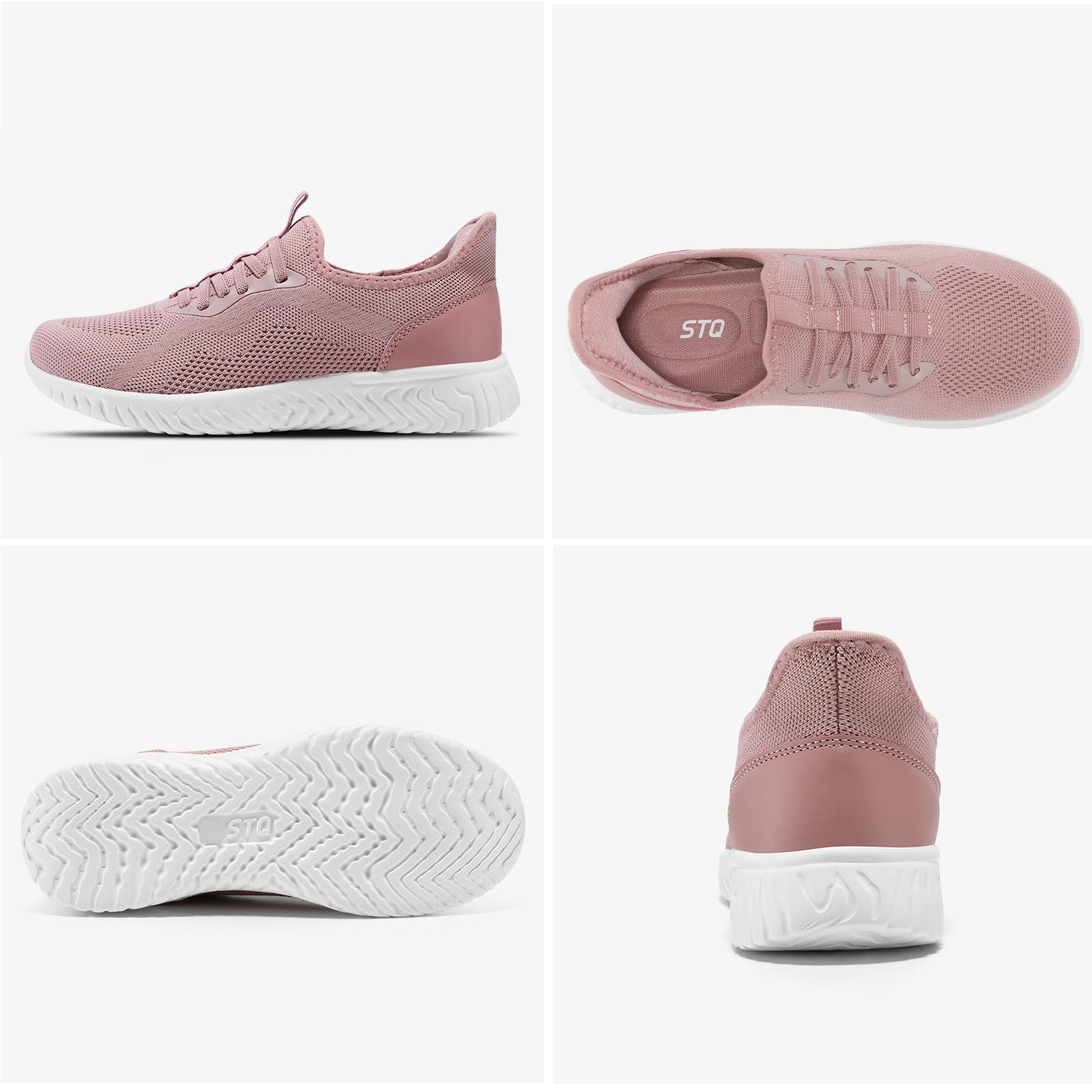 STQ Basket Femme Chaussures de Marche Mode et Sport pour Femmes Respirant sans Lacet Confort Chic Enfiler Legere Running Tennis Gym Jogging Slip on Basquette Fitness Travail Course Outdoor Sneakers