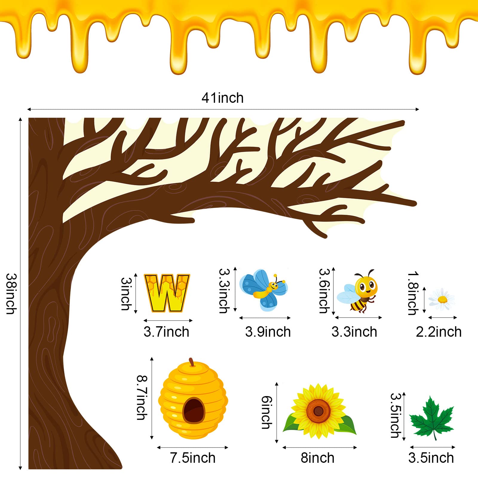 Sunflower Bee Theme Borders Summer Bee Bulletin Board Cutouts - 147 ...