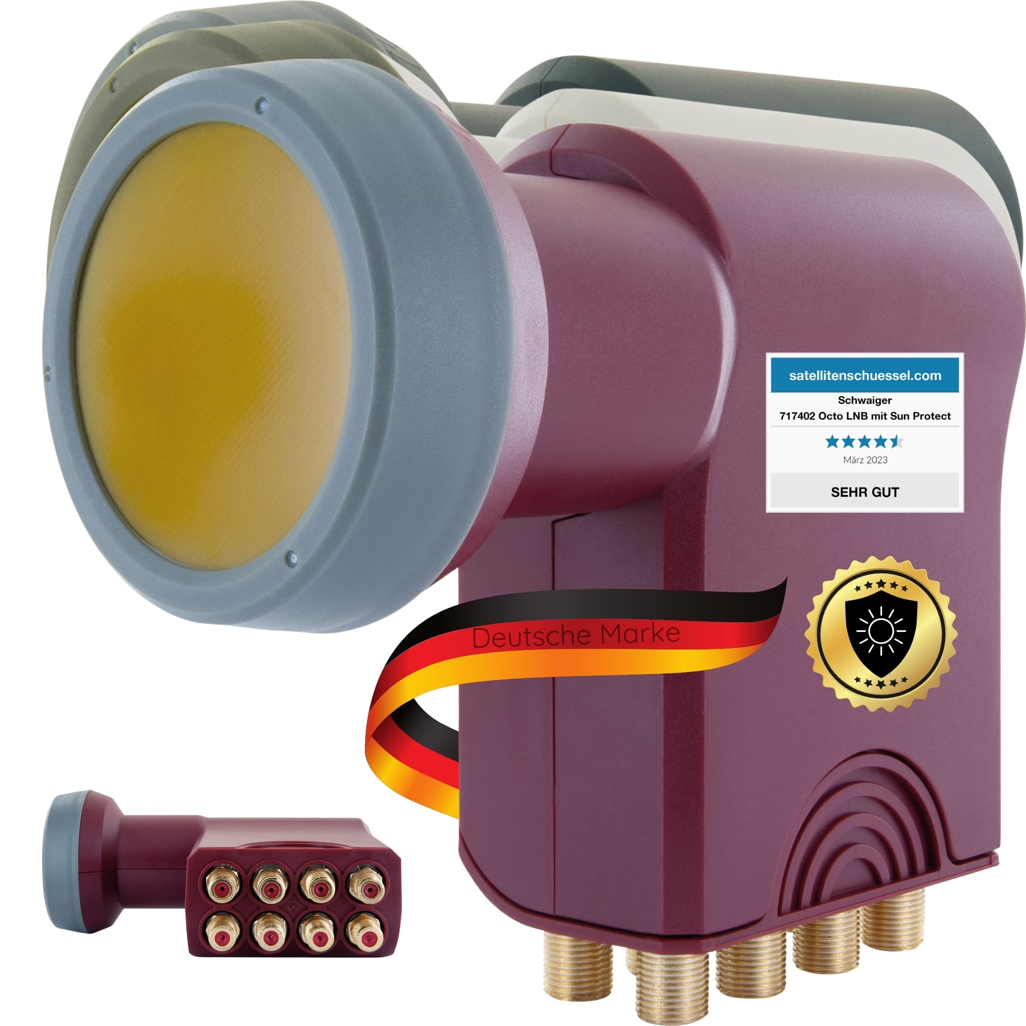 SCHWAIGER 717419 Octo LNB Low Noise Blockconverter Sun Protect Tapa LNB Digital Resistente al Calor Accesorios para Antenas parabólicas conexión Directa protección contra la Intemperie