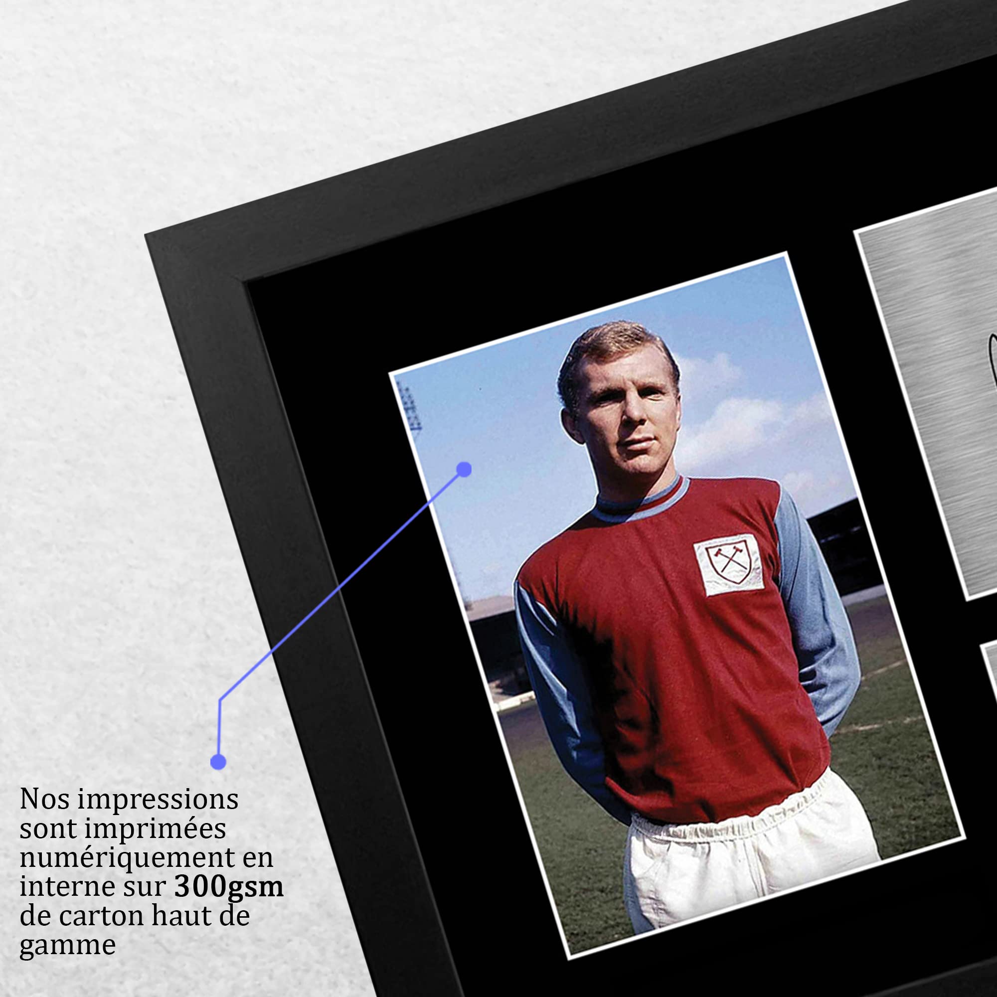 HWC Trading FR A4 Bobby Moore Cadeaux imprimés photo autographe signée pour les fans de football et les supporters - A4 Encadré