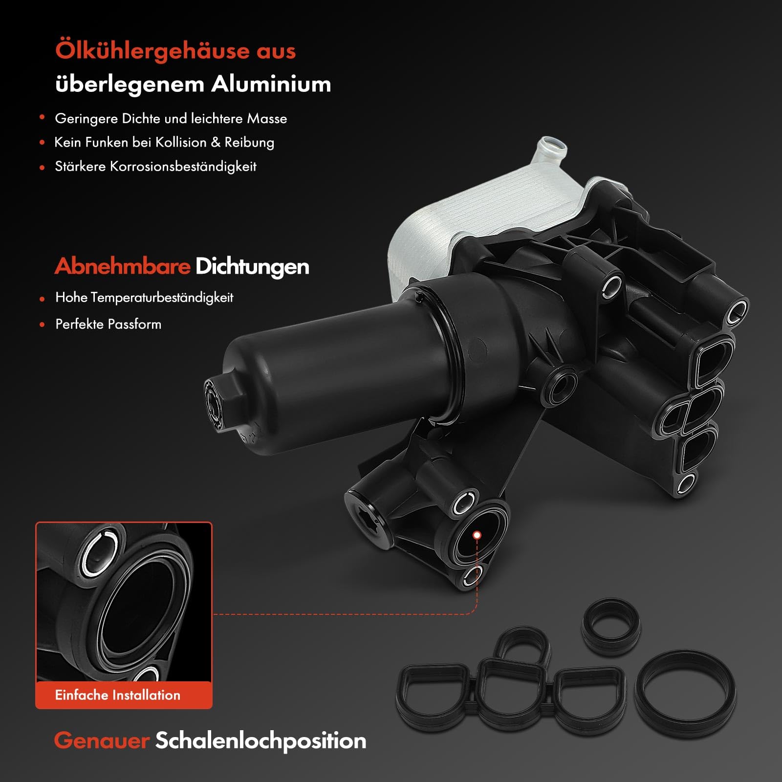 Frankberg Ölkühler Motoröl Ölfiltergehäuse Diesel Kompatibel mit A3 Limousine 8YM 8YS P.a.s.s.a.t 3G2 CB2 T.o.u.r.a.n 5T1 Replace# A6261800011