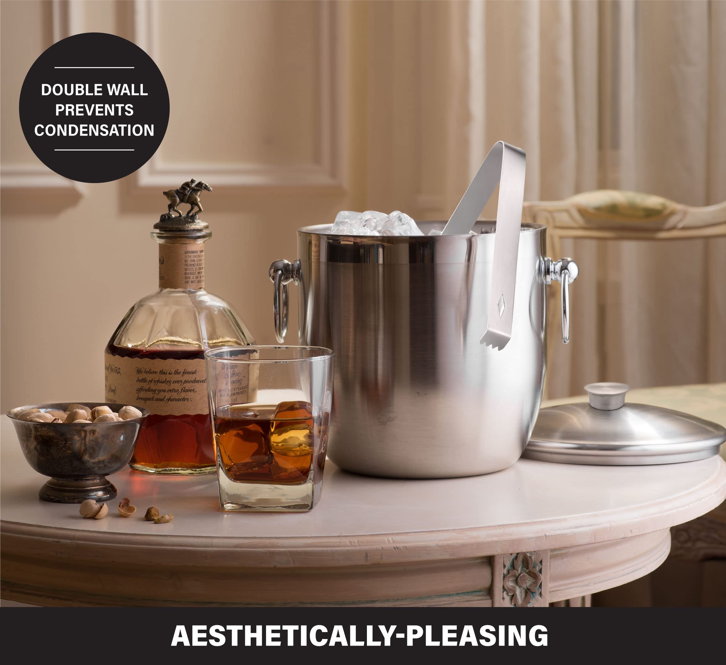 Bellemain Stainless Steel Ice Bucket with Lid Double Wall Insulated