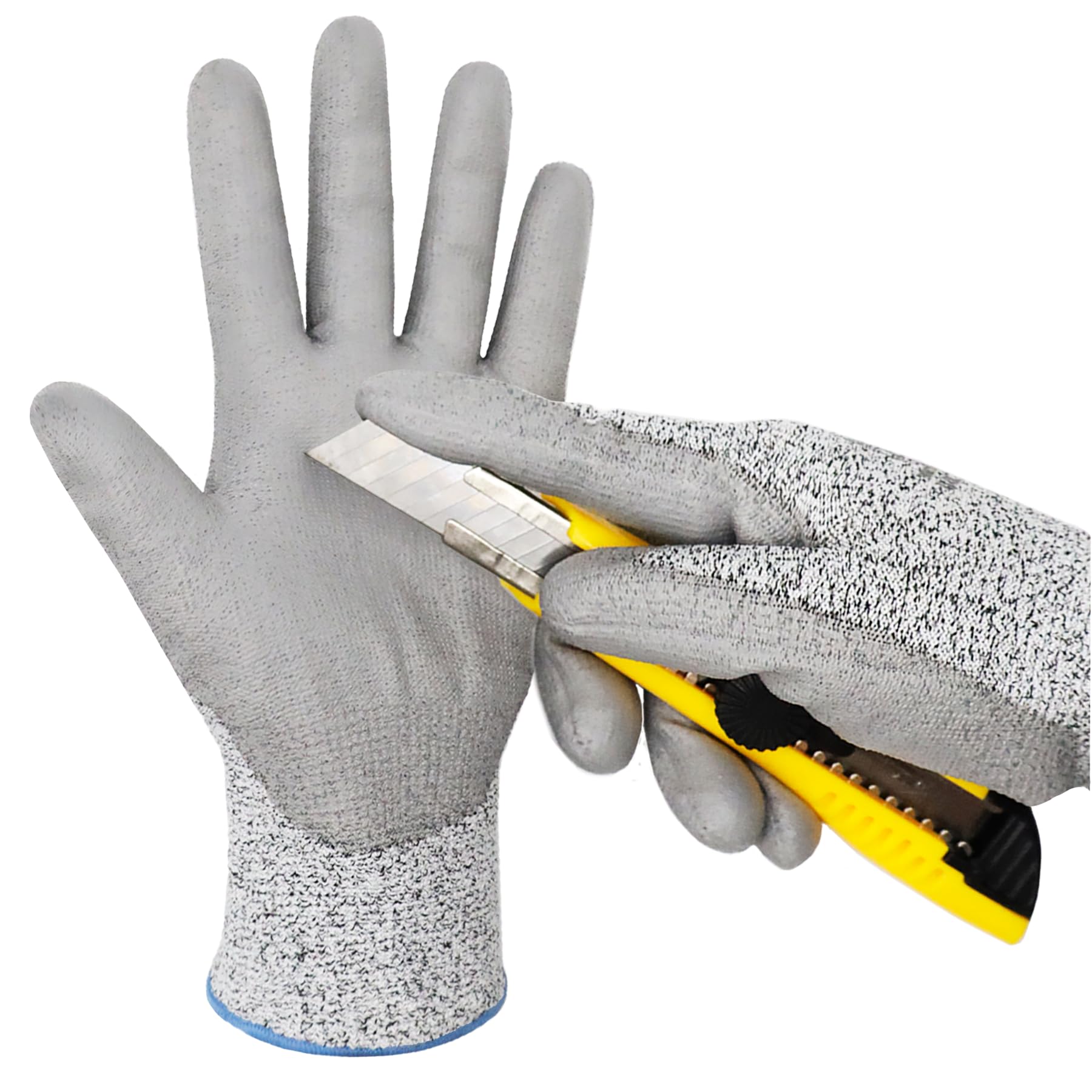 Gants de protection, gants anti-coupures, résistants de niveau 4, bonne adhérence, fibre acrylique, enduit de Latex sur la paume, gants de travail, qualité industrielle, taille 7 (S)