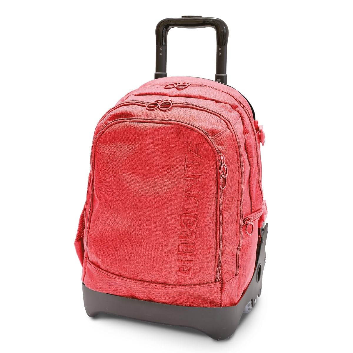 Tinta Unita Zaino scuola Dream Cross, ROSSO, staccabile, NUOVE RUOTE, SALITA SCALE, con carrello Pool