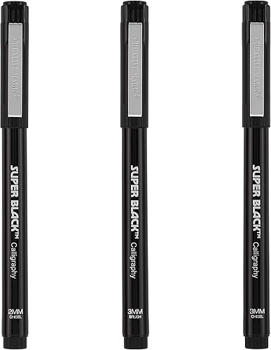 Miniatura 3 de Creative Mark Juego de rotuladores de caligrafía y punta fina para dibujar con letras súper negro, permanente, impermeable y sin ácidos, punta de