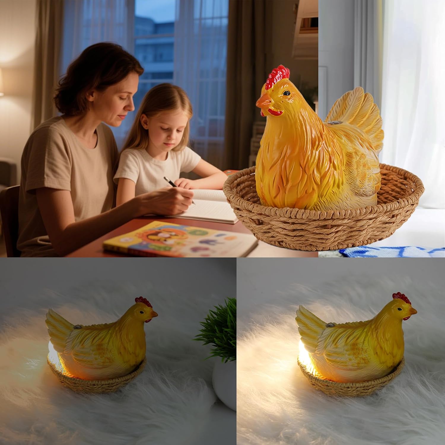 Chicken Egg Lamp,Funny Chicken Lamp,Chicken Light for Nursery,Fun and Realistic Dimmable Chicken Night Light, Perfect for Study Room Decoration, Easter, Christmas, Birthday Gifts