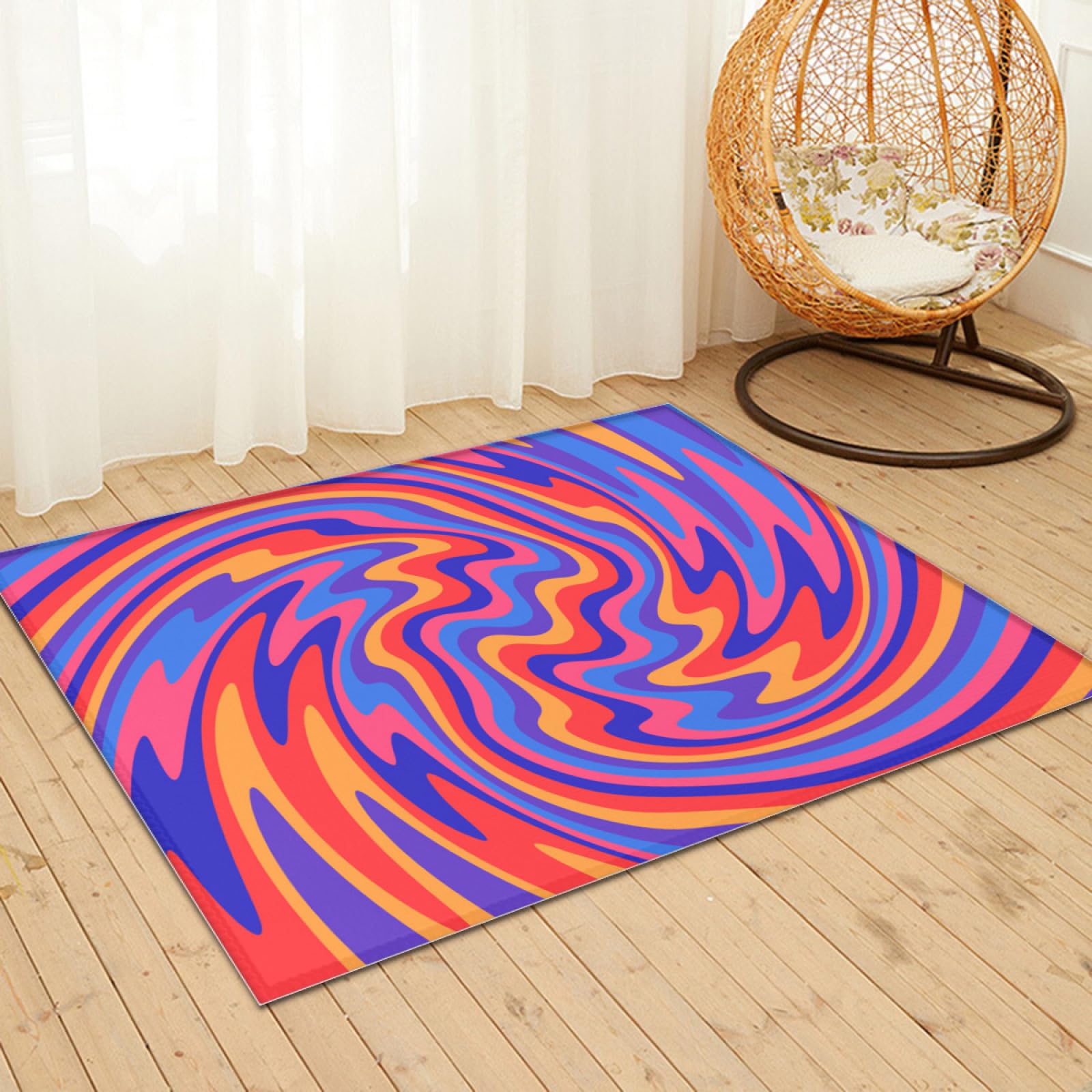 Amazon.com: 60s-70s Trippy Retro AreaRug 1960s Hippie Bright Acid