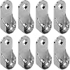 8 PCs Wardrobe Rod Bracket,Oval Closet Rod End Supports 2 Hole Clothes Rod Clothes Rest Heavy-Duty Closet Pole Socket silver