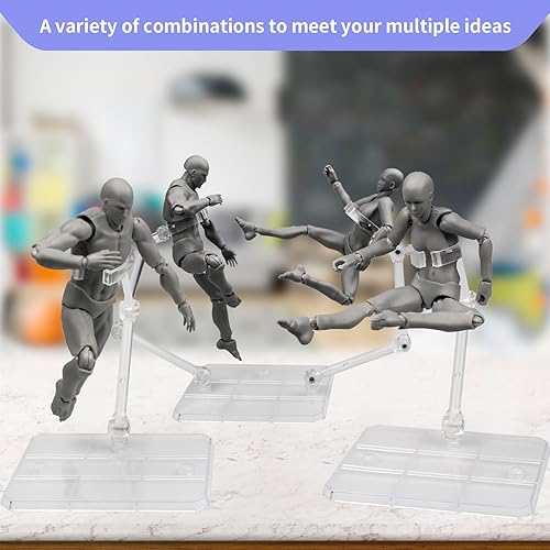 Miniatura 2 de POMER Soporte para figura de acción, 3 piezas de montaje para figura de acción, base de soporte para modelo de muñeca, compatible con HG RG SD SHF