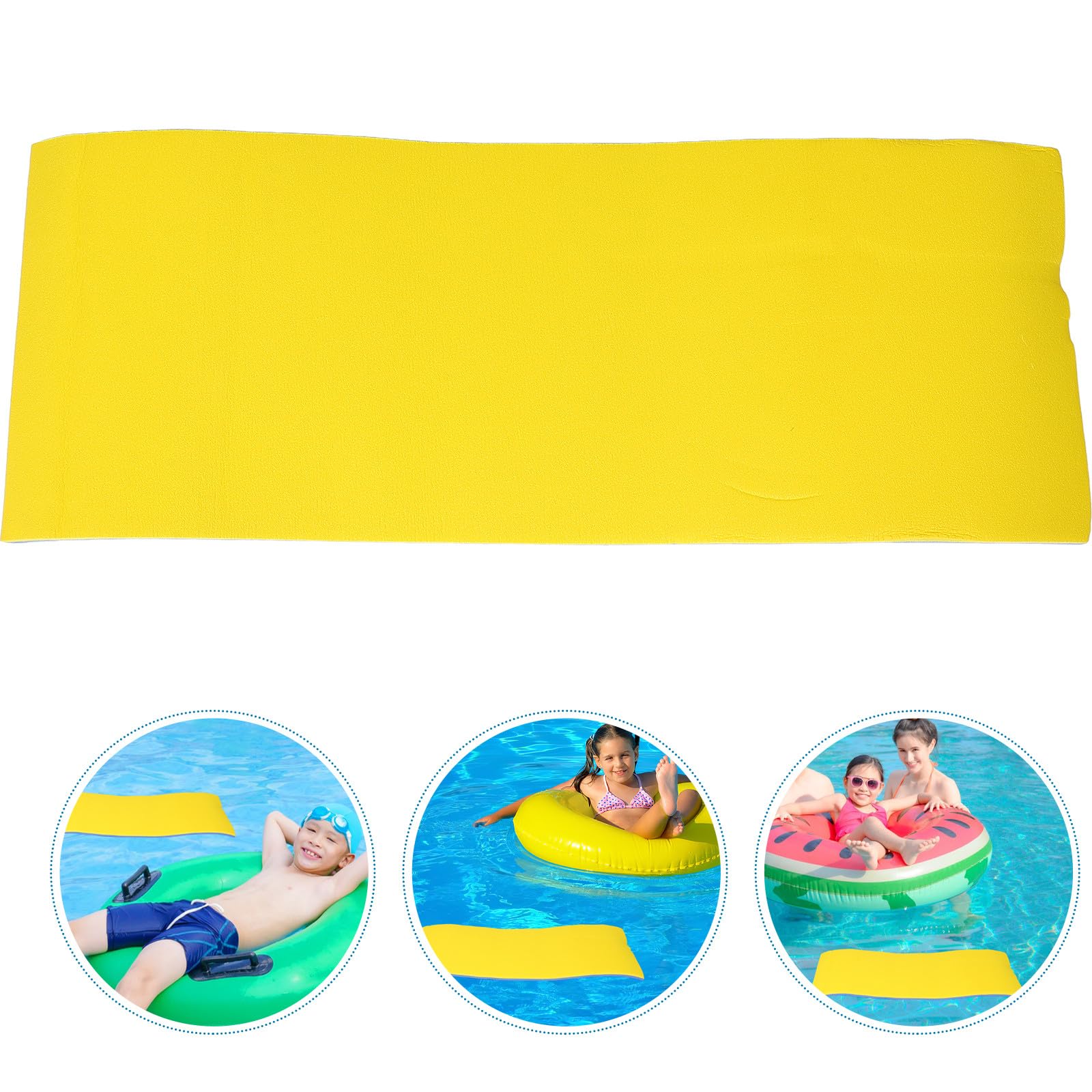 GALPADA Colchoneta Flotante de Espuma para 110X40X22 CM Azul y Amarillo Doble Capa Esterilla Flotante de Nenúfares para Piscina y Actividades Acuáticas en Lagos y Parques Acuáticos