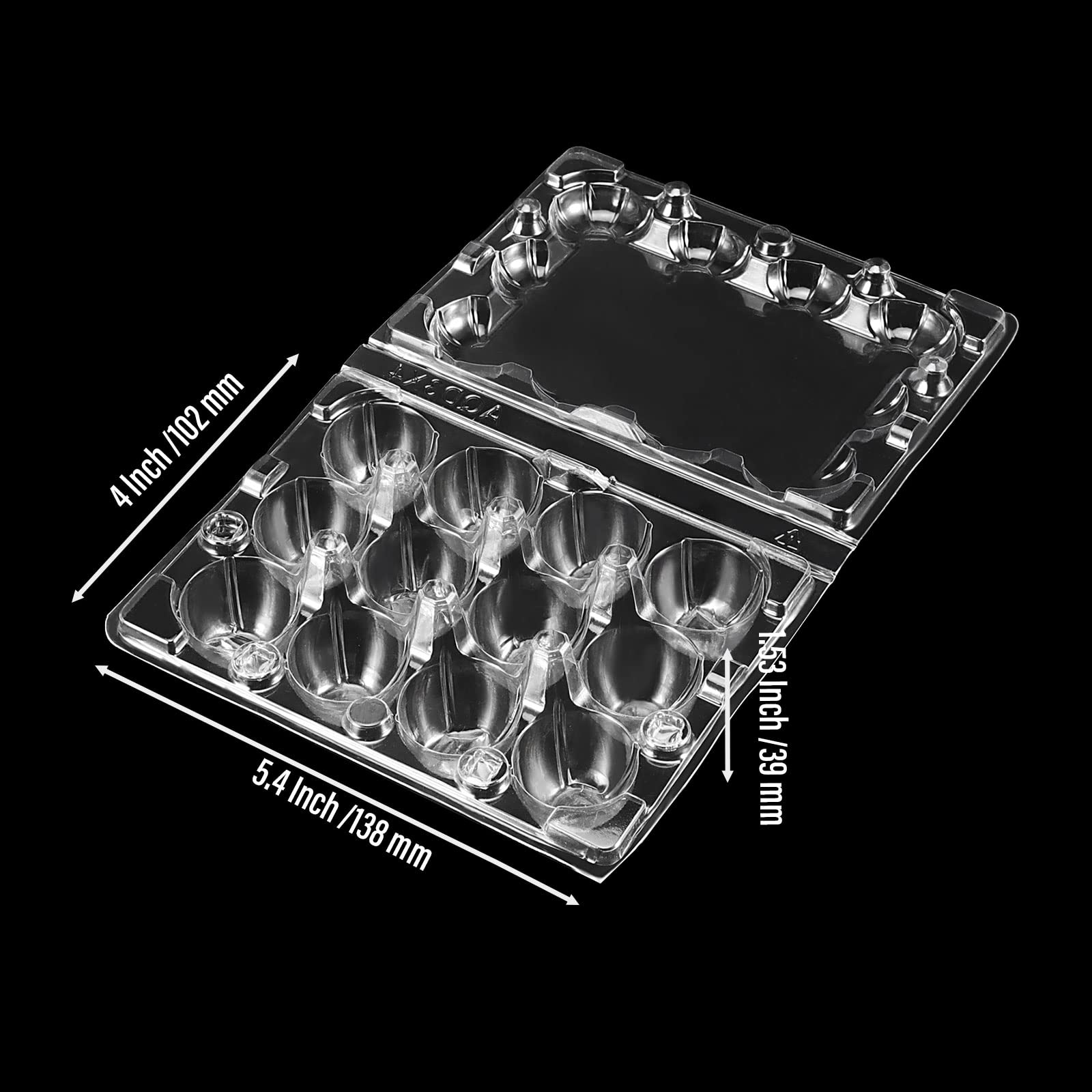 Paquete de 150 cajas transparentes de 12 rejillas para huevos de codorniz, mini soporte de almacenamiento de huevos de codorniz de plástico con tapa, huevos de codorniz apilables, bandejas de 2
