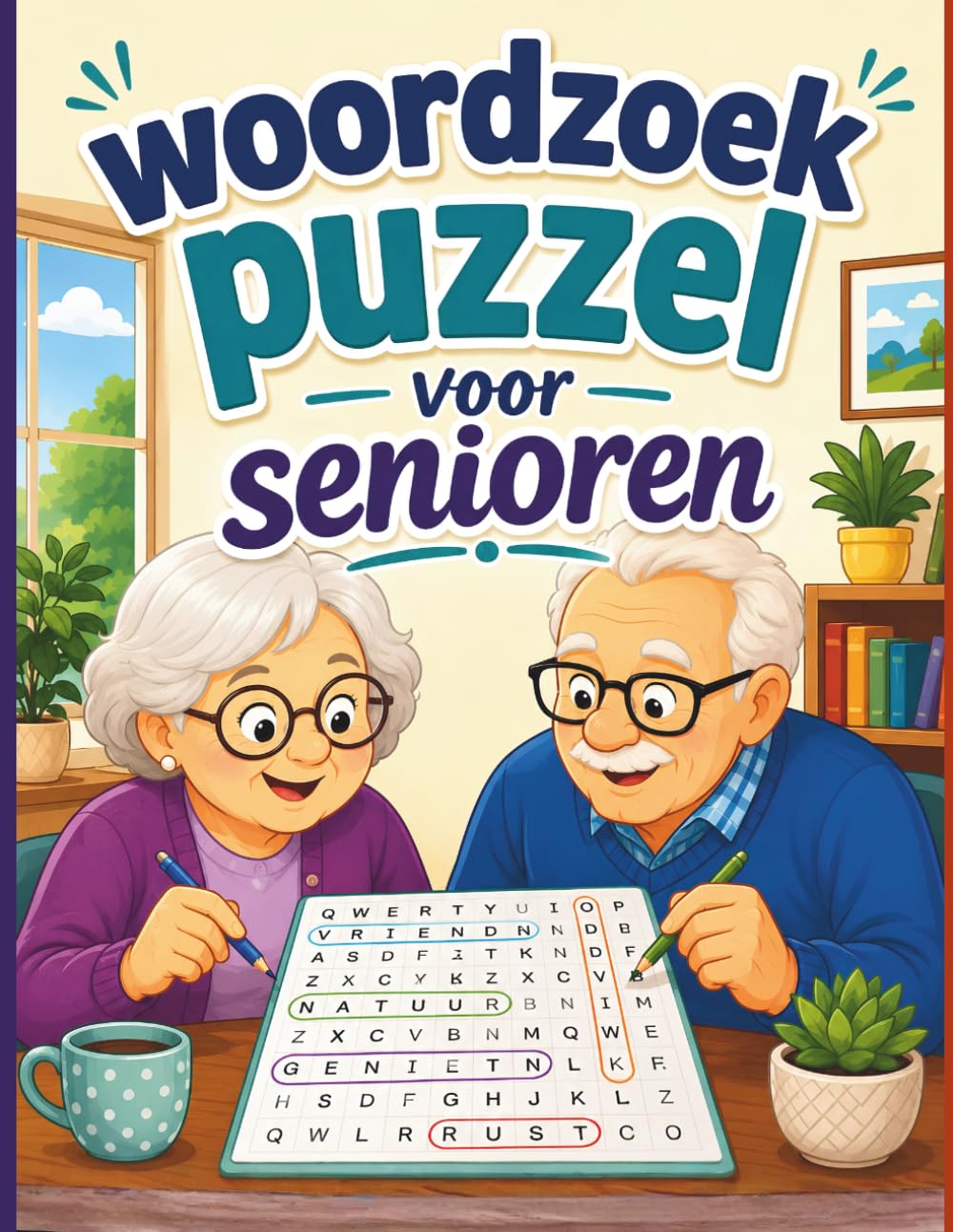 Woordzoek Puzzel Voor Senioren: Een leuk en boeiend puzzelboek om je geest scherp te houden | Met Oplossingen