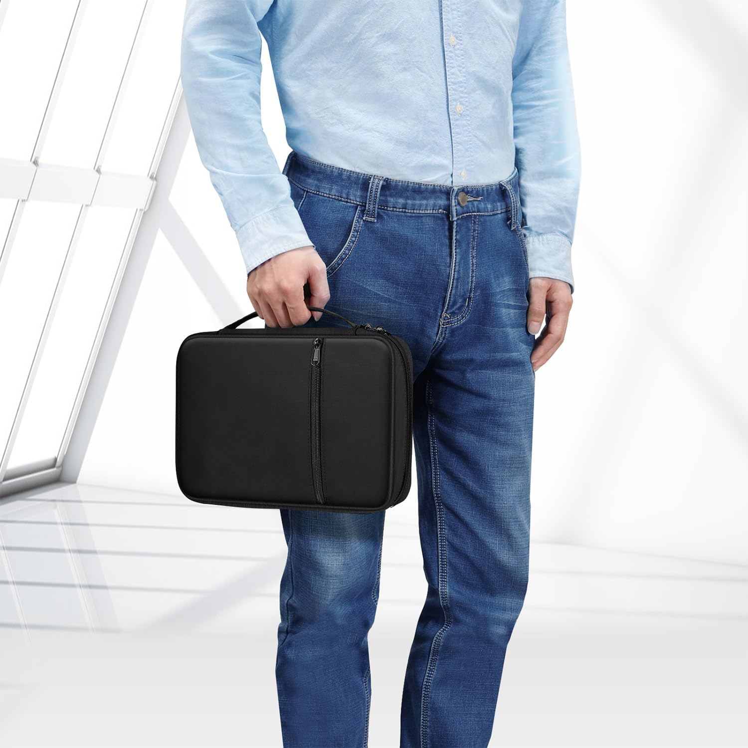 FINPAC Bible Cover, Carrying Book Case Church Bag Bible Protective with Handle and Zippered Pocket, Gift for Mother Lady Women Men, Black - Image 3