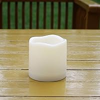 Vista 3 de Juego de 2 velas LED sin llama, impermeables, funcionan con pilas, con control remoto, de plástico, decorativas, para decoración del hogar, jardín