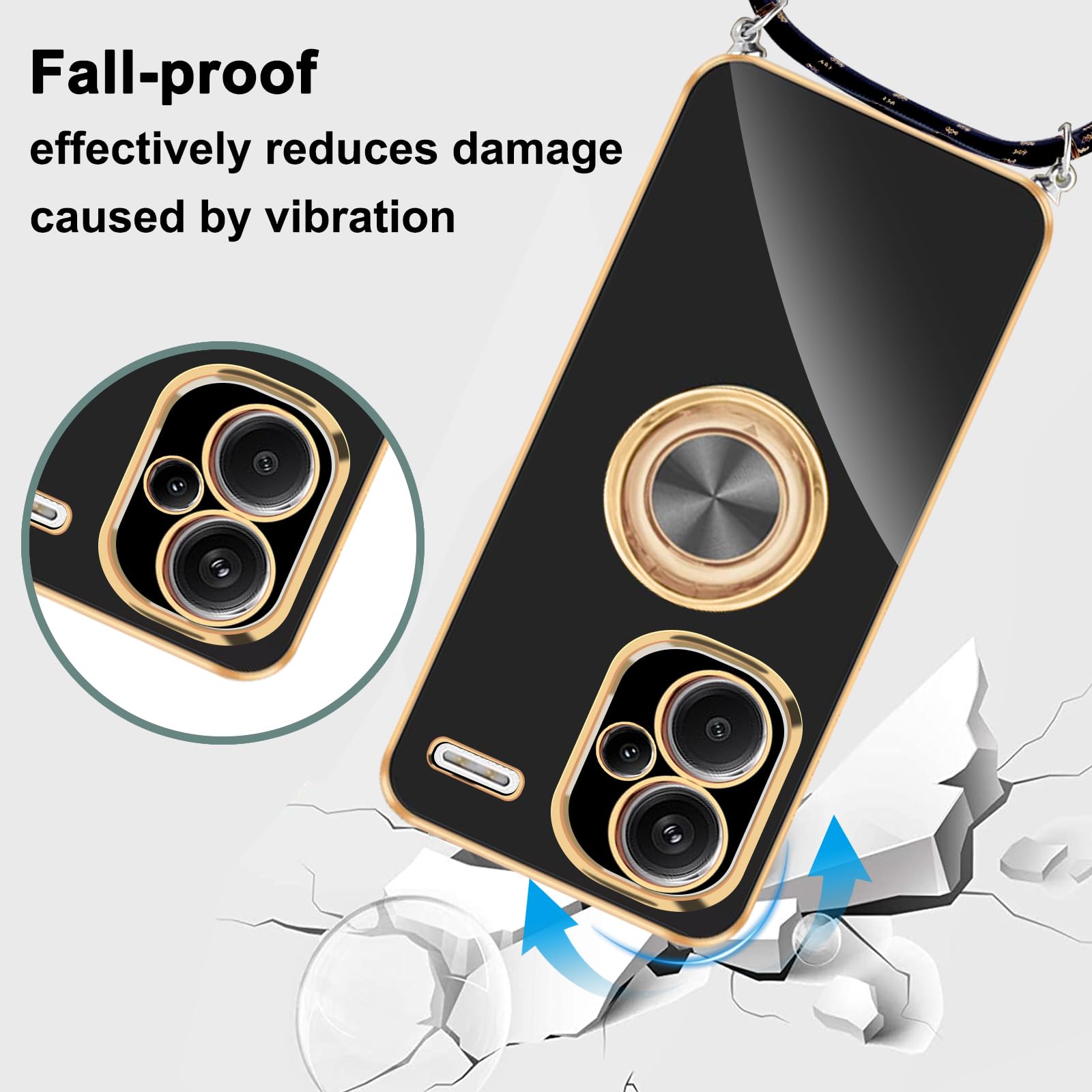 XCYYOO Cover per Xiaomi Redmi Note 13 Pro Plus 5G con Cordino, Custodia Redmi Note 13