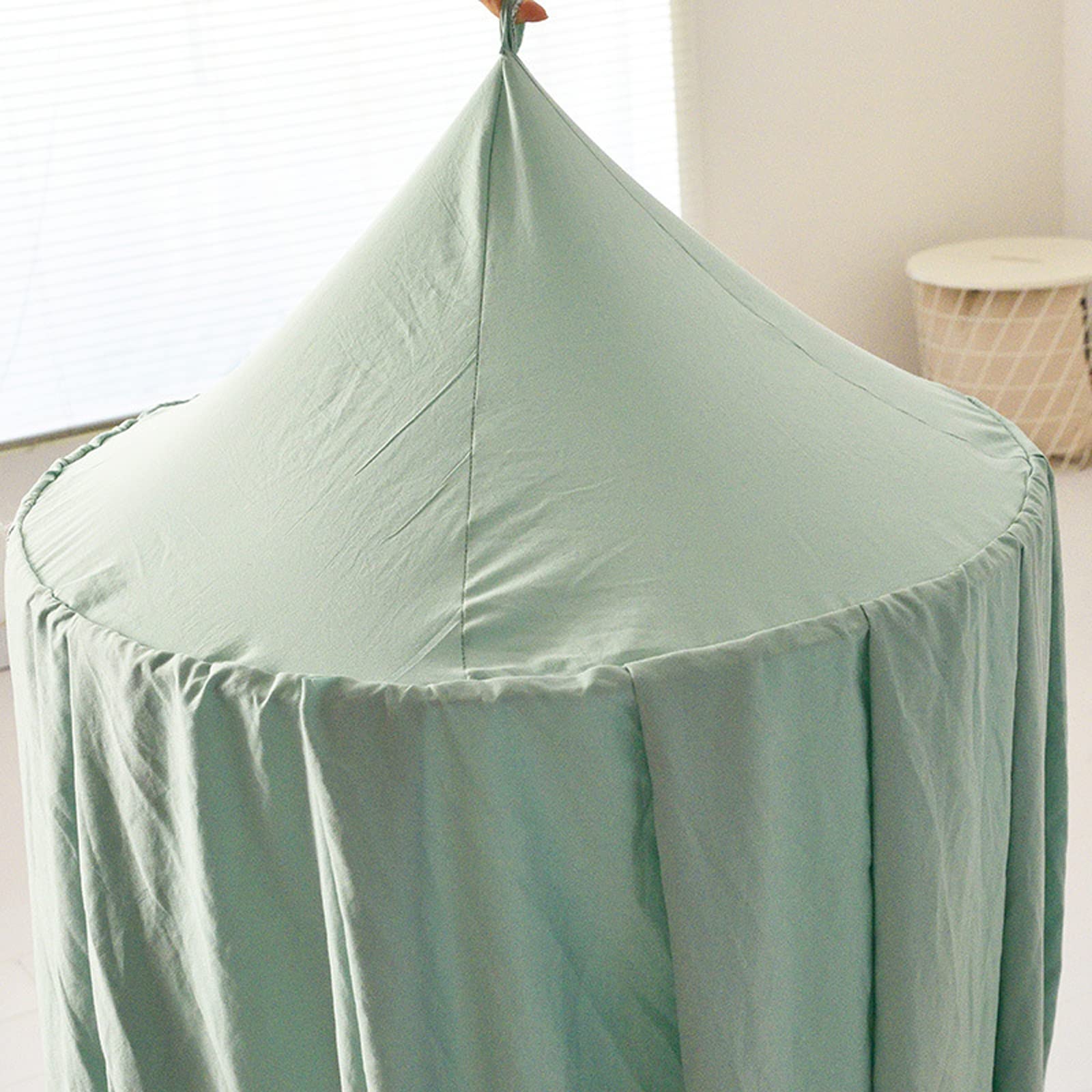 Betthimmel Babybett Kinder Babys Baldachin Betthimmel Baumwolle Hängende Rund Moskitonetz für Kinderzimmer und Spielzimmer Dekoration, Höhe 250cm (Grün)