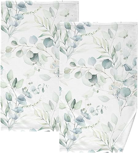 Miniatura 1 de ALAZA Juego de 2 toallas de mano con diseño de mariposa azul para baño, toallas de baño suaves 100% algodón, toallas de baño decorativas de lujo,