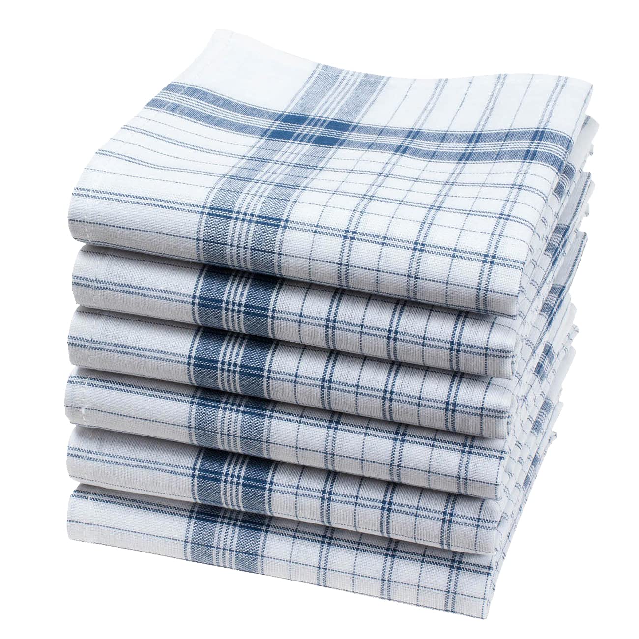 Mouchoirs Tissu Merrysquare Écossais - Lot De 6, 40cm, 100% Coton - Motifs Glencoe Bleu/Rouge/Vert