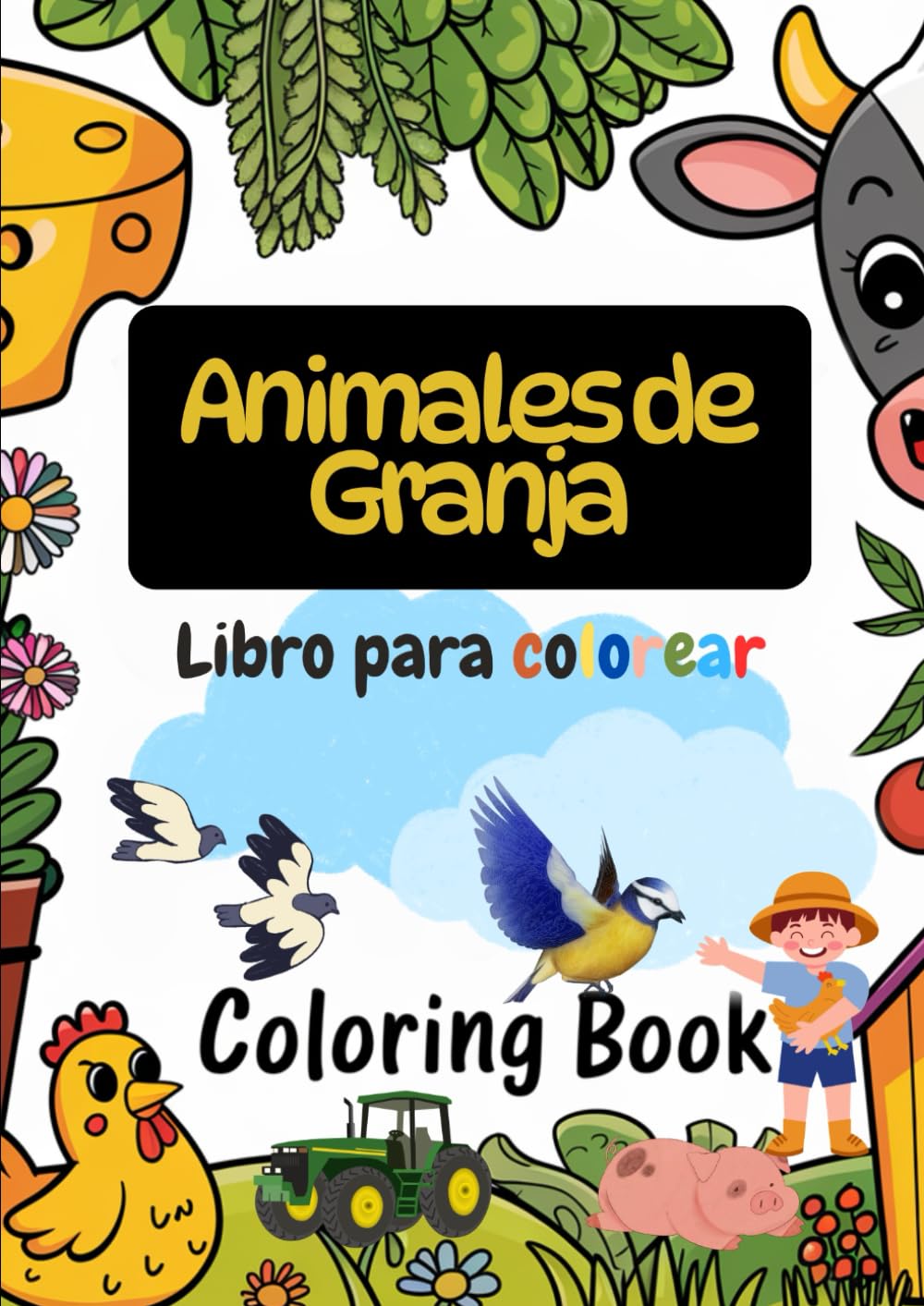 Animales de Granja: Libro de colorear de animales de granja