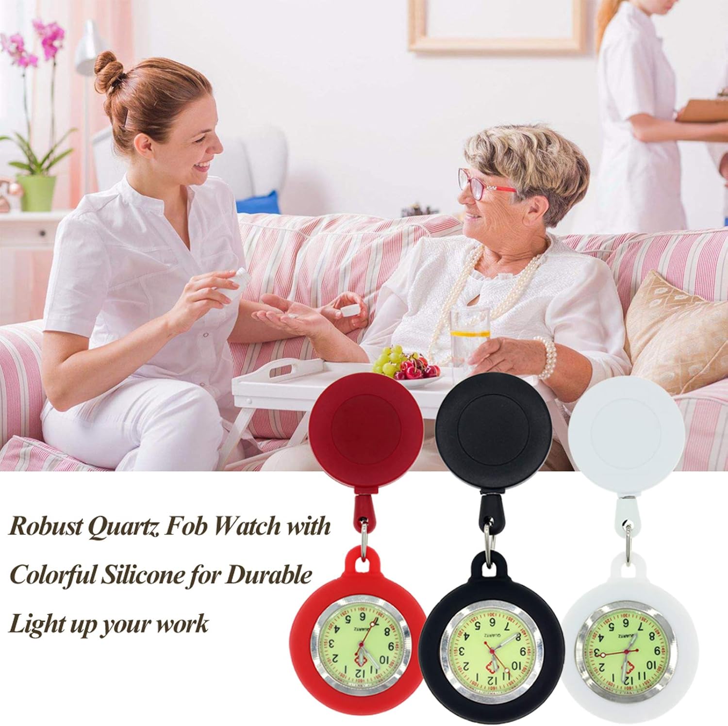 GetLucky Nurse Watch, Watch with Second Hand for Nurses, Nurse Watches, Clip on Watch, Watch for Nurses,Fob Watches for Nurses,Nurses Watches for Women, Nurse Watch Clip on : Clothing, Shoes & Jewelry