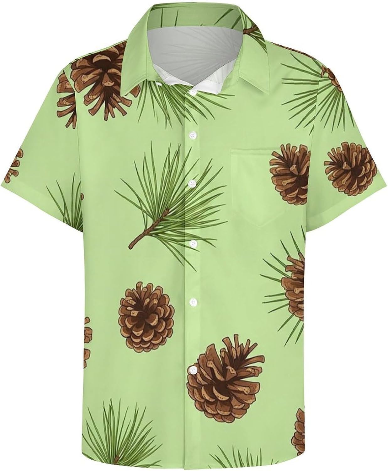 Men's Hawaiian Shirt Short Sleeve Casual Button Down Camp Shirt with Pocket