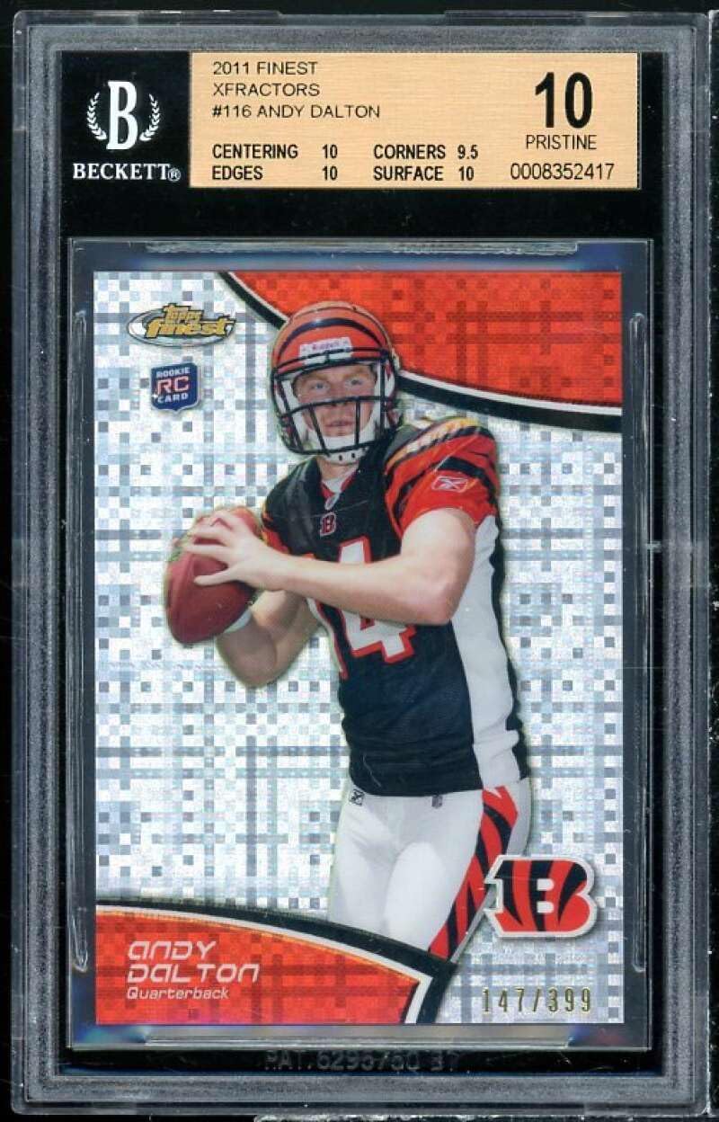 2011 Finest Refractors #116 Andy Dalton Rookie Card BGS BCCG 10 Mint+