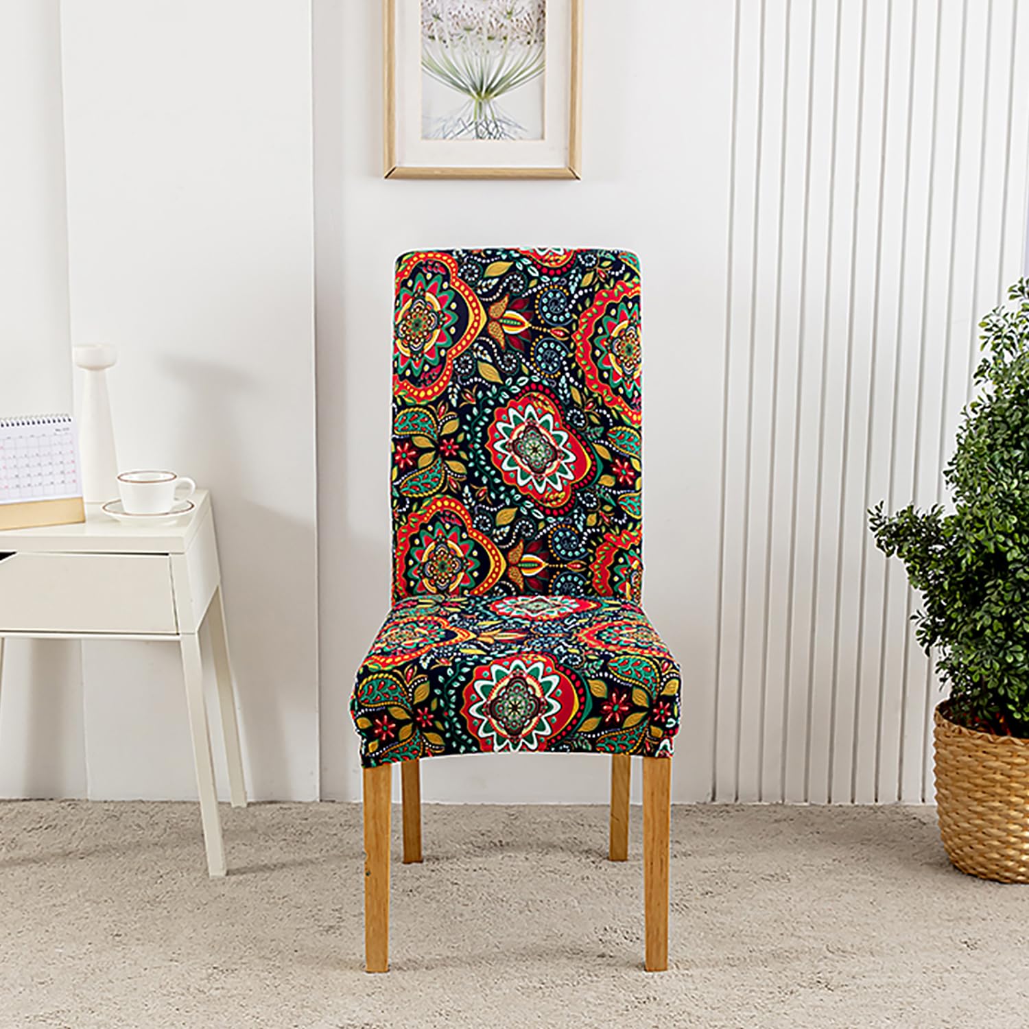 HZDHCLH Chair Covers Slipcovers 4/6 PCs Stretch Removable Washable Short Dining Chair Protector Cover Seat for Hotel,Dining Room,Ceremony (kaleidoscope,6 PCS) - Image 2