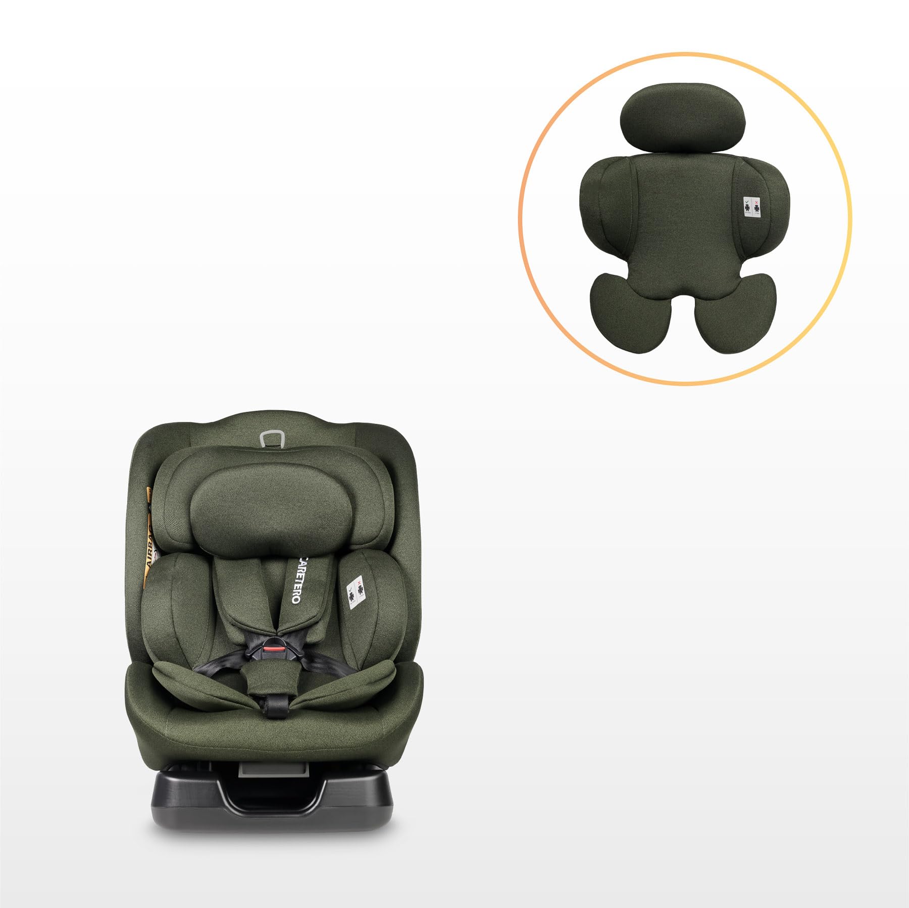 CARETERO - Kindersitz Auto Ohne Isofix - Autositz für Kinder 40-150 cm - Kinderautositz ab Geburt bis zum etwa 12. Lebensjahr - 5-stufige Neigungsverstellung - Mundi i-Size Beige