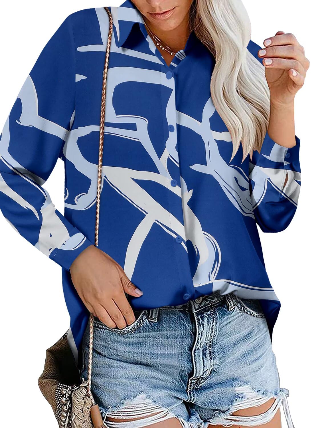 Magritta Women's Shirts Fashion Long Sleeve Tops Button Down Blouses