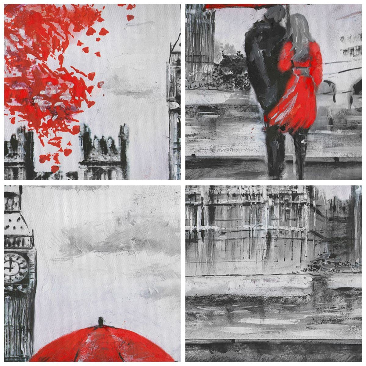 Lienzos decorativos 150x100cm Cuadro Sobre Lienzo Moderno Londres arquitectura ben grande Grande XXL Dormitorio Cuadros Pared Tríptico 5 Piezas Cuadros Decoracion Salon Wall Art Prints EA150x100-3153