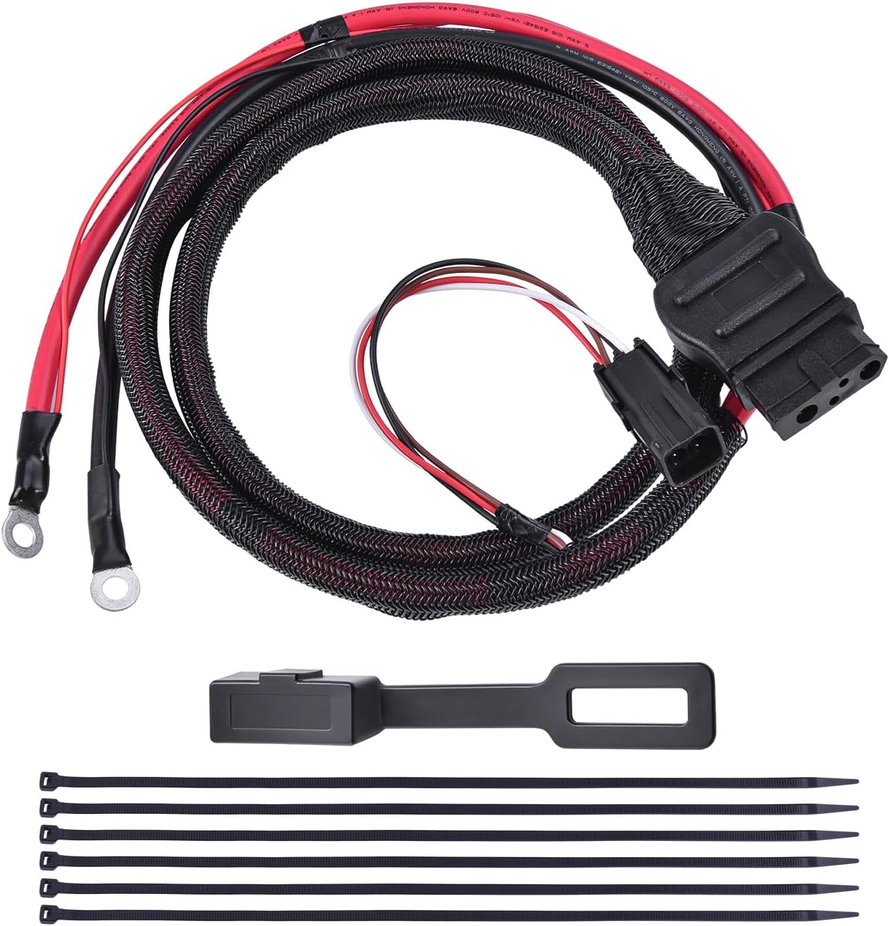 42014 4-Pin Truck Side Battery Cable Wiring Harness Compatible with Western SnowEx Fisher Blizzard Snow Plow, Vehicle Side Power Cable Wire Harness w/Dust Cover