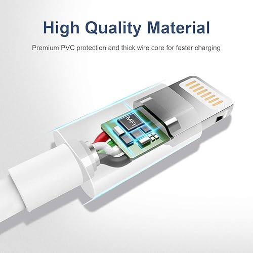 Miniatura 3 de Sundix Cargador para iPhone, paquete de 6 cables Lightning de 3 pies, cable de carga compatible con iPhone 14/13/12/12Pro/12ProMax/11/11Pro/11Pro