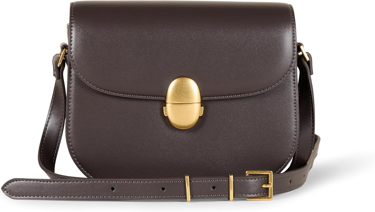 Amazon Essentials Women's Vegan Leather Crossbody Flap Bag with Adjustable Strap
