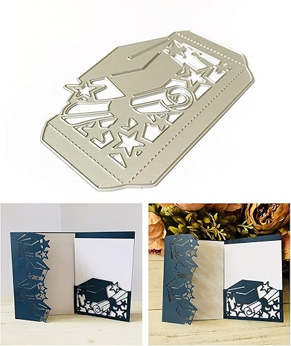 Miniatura 3 de Sombrero de graduación, troqueles de metal, troqueles de corte para hacer tarjetas, troqueles de relieve para álbumes de recortes, decoración de