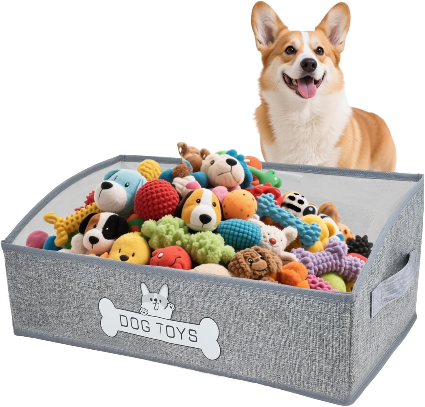 Amazon.com: JIABEIUS Dog Toy Box, Foldable Dog Toy Storage Organizer ...