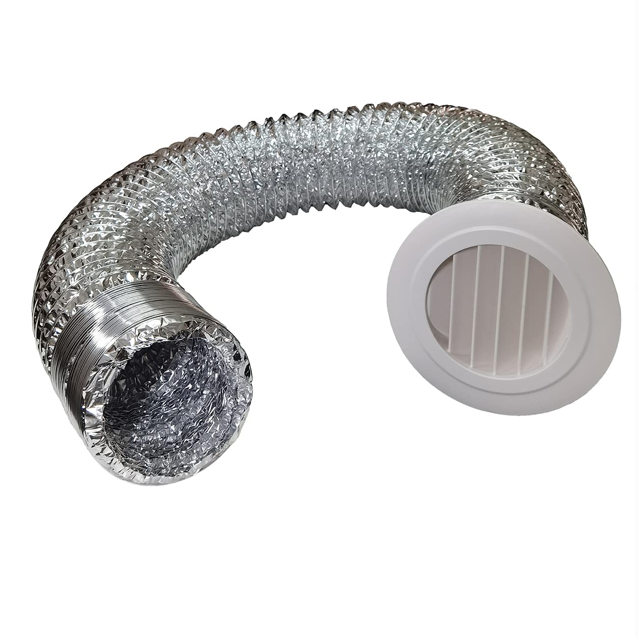 Tubo Flexible de Aluminio 100mm Tubo de Salida de Aire 2m de Largo para Conducto de Aire de Ventilación Sistemas(100mm*2m)