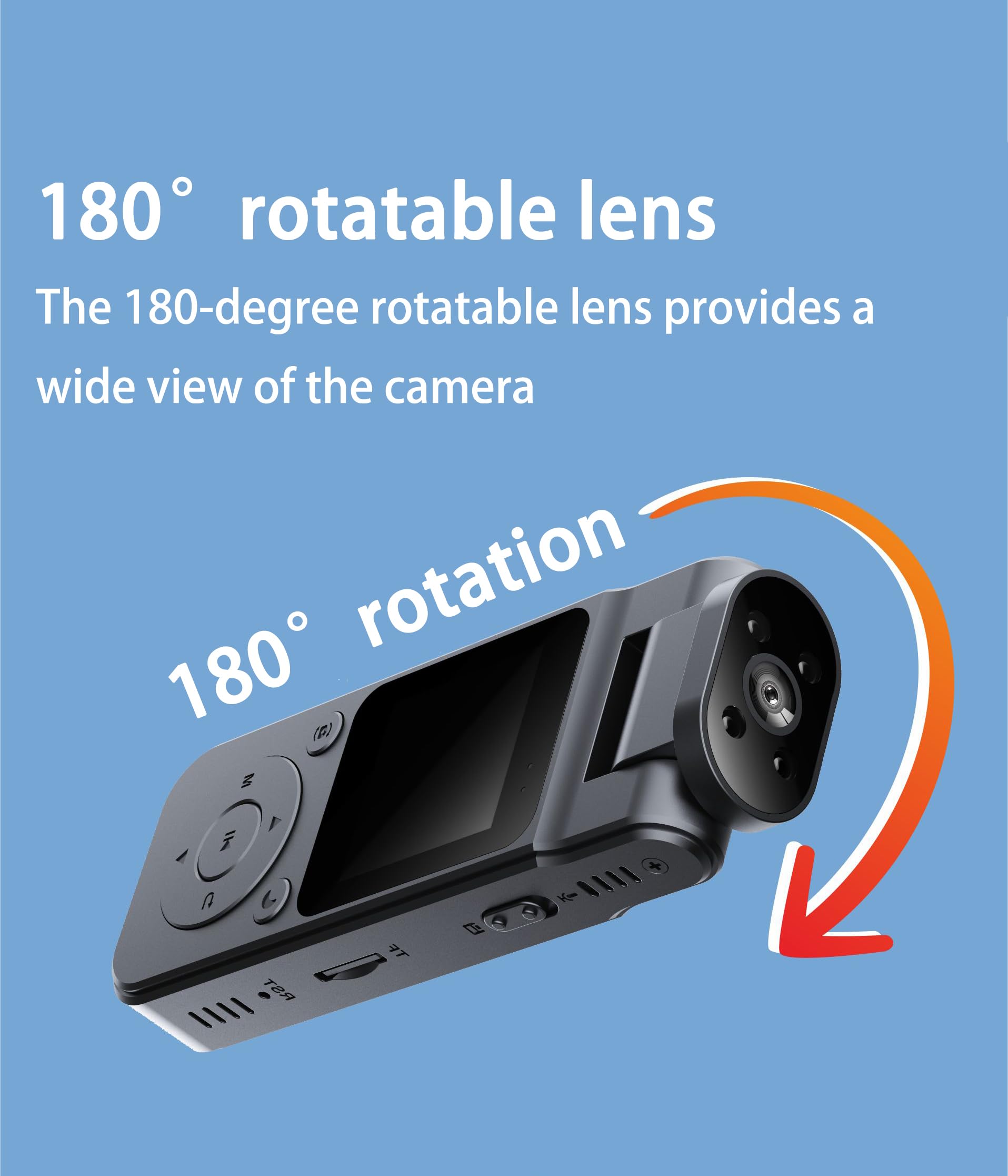Illustration of the 180-degree rotatable lens