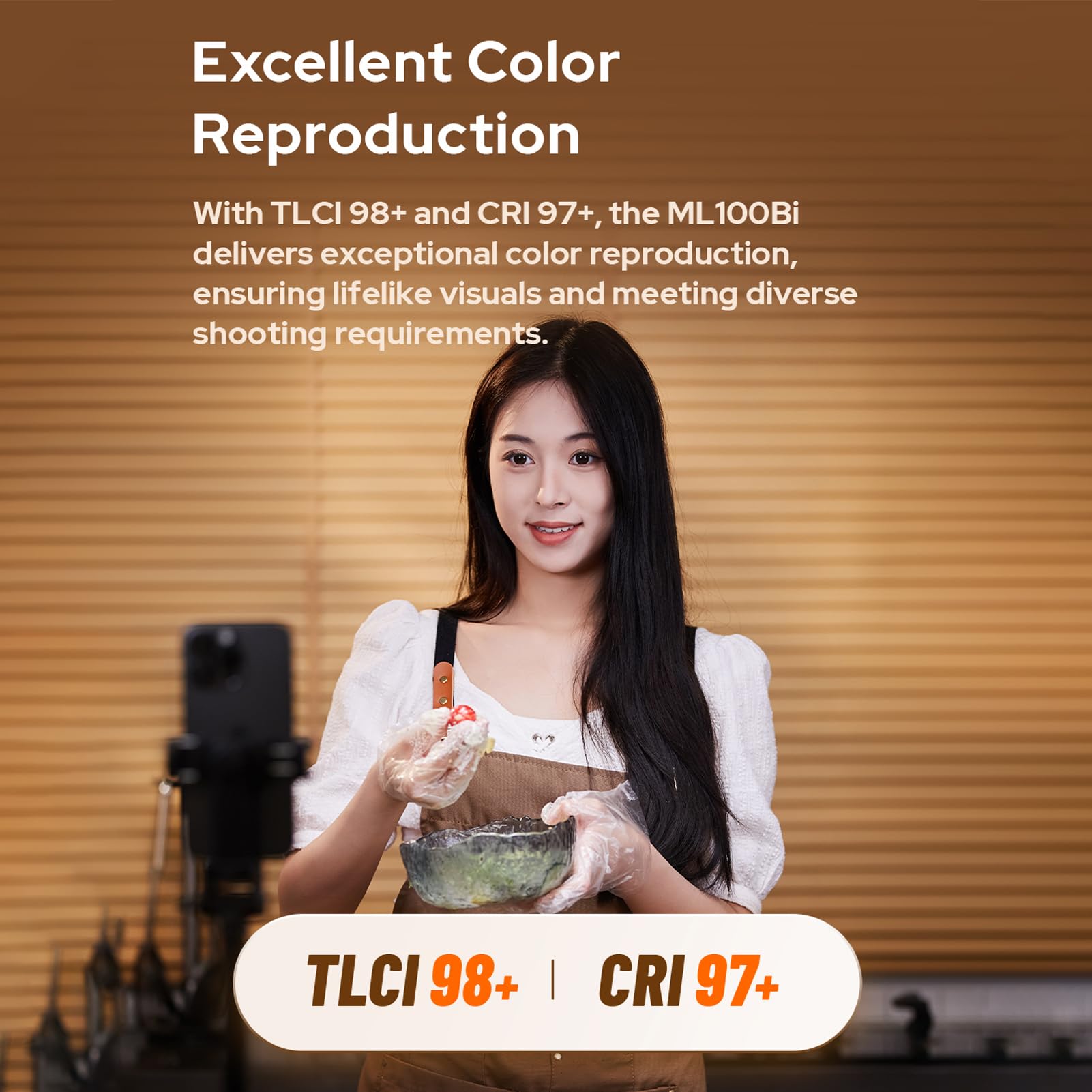 Godox ML100Bi Kit2 Luce video LED tascabile 120W Luce di riempimento bicolore per fotografia 2800K-6500K CRI97+ TLCI98+ Controllo APP 11 Effetti di luce Supporto Godox