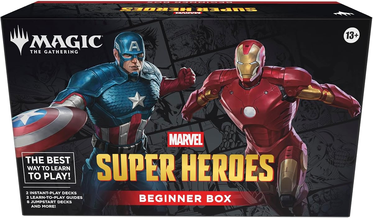 Marvel Super Heroes Beginner Box | 2-Player Card Game | Includes 2 Tutorial Decks, 8 Themed Half-Decks, 2 Playboards, 2 Spindowns, and More
