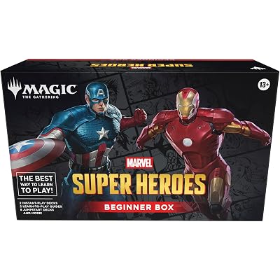 Magic: The Gathering | Marvel Super Heroes Beginner Box | 2-Player Card Game | Includes 2 Tutorial Decks, 8 Themed Half-Decks, 2 Playboards, 2 Spindowns, and More