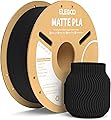 ELEGOO Matte Black PLA Filament 1kg, 1.75mm 3D Printer Filament Dimensional Accuracy +/- 0.03mm, 1kg Spool of Carton (2.2lbs) for Most FDM 3D Printers