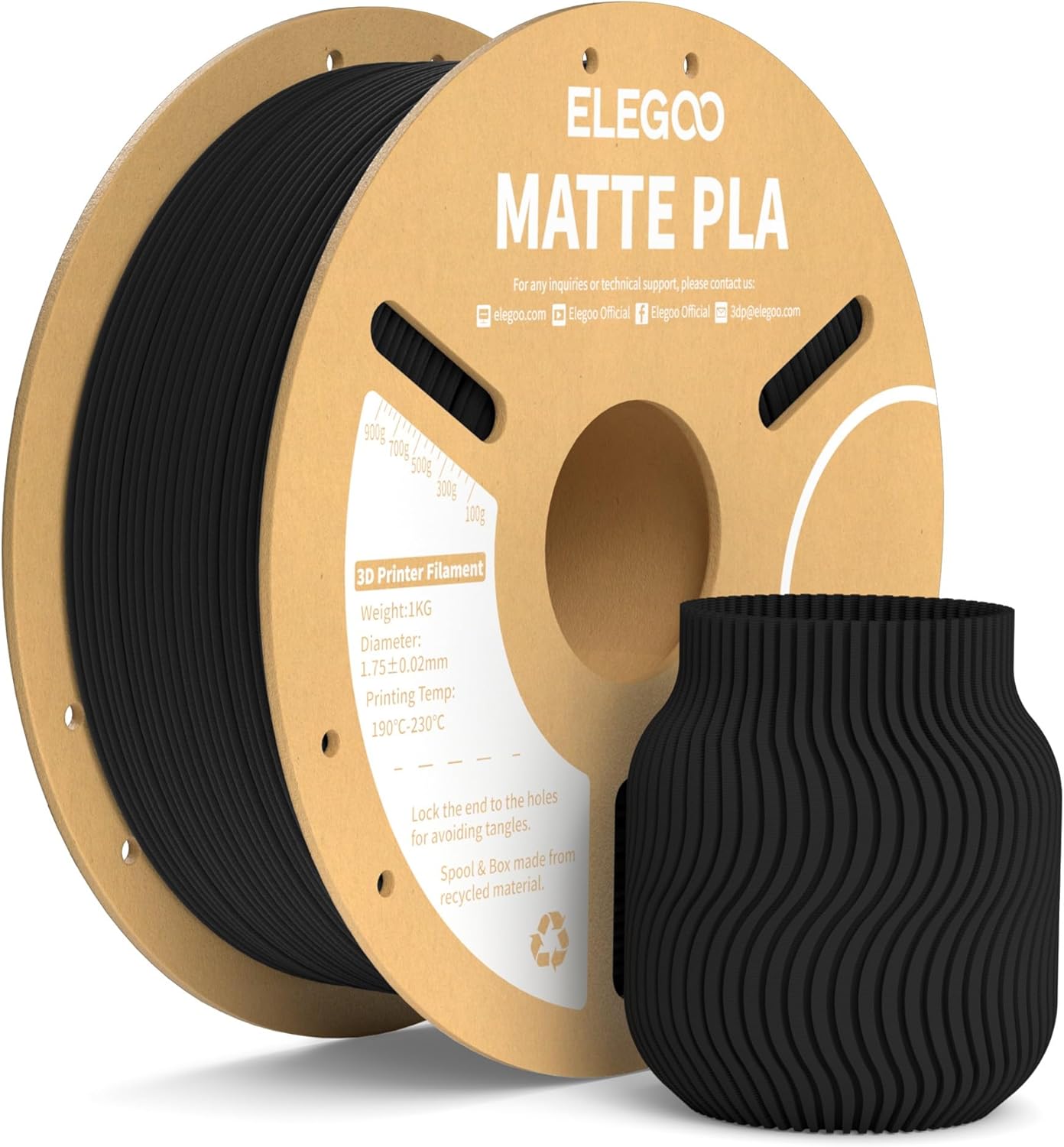 ELEGOO PLA Matte Black Filament termék képe