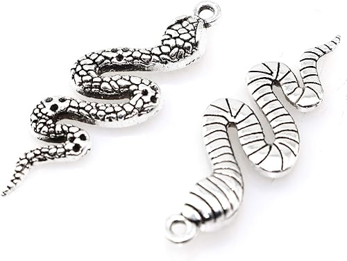 Miniatura 2 de Lind Kitchen 20 dijes en forma de serpiente, accesorios mezclados de metal liso para hacer joyas y manualidades, Metal Plata