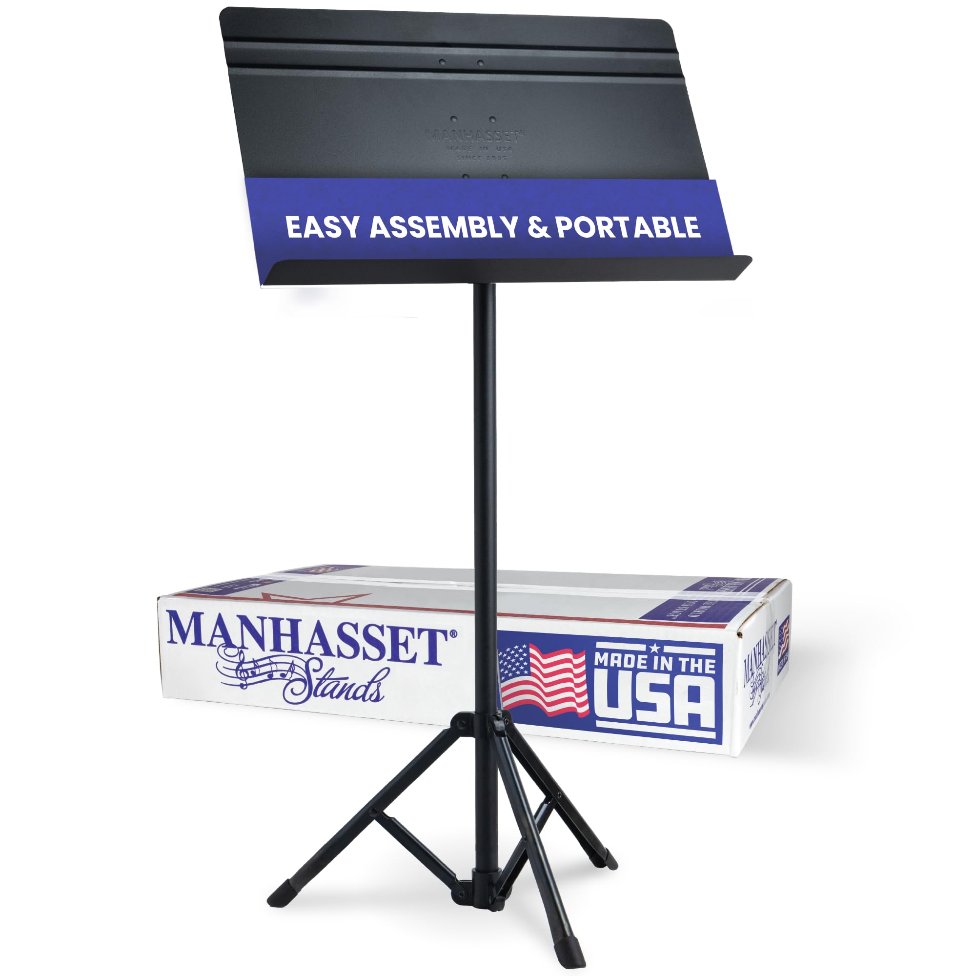 Manhasset Voyager - Leggio portatile per spartiti musicali, montaggio rapido, supporto pieghevole con gambe retrattili