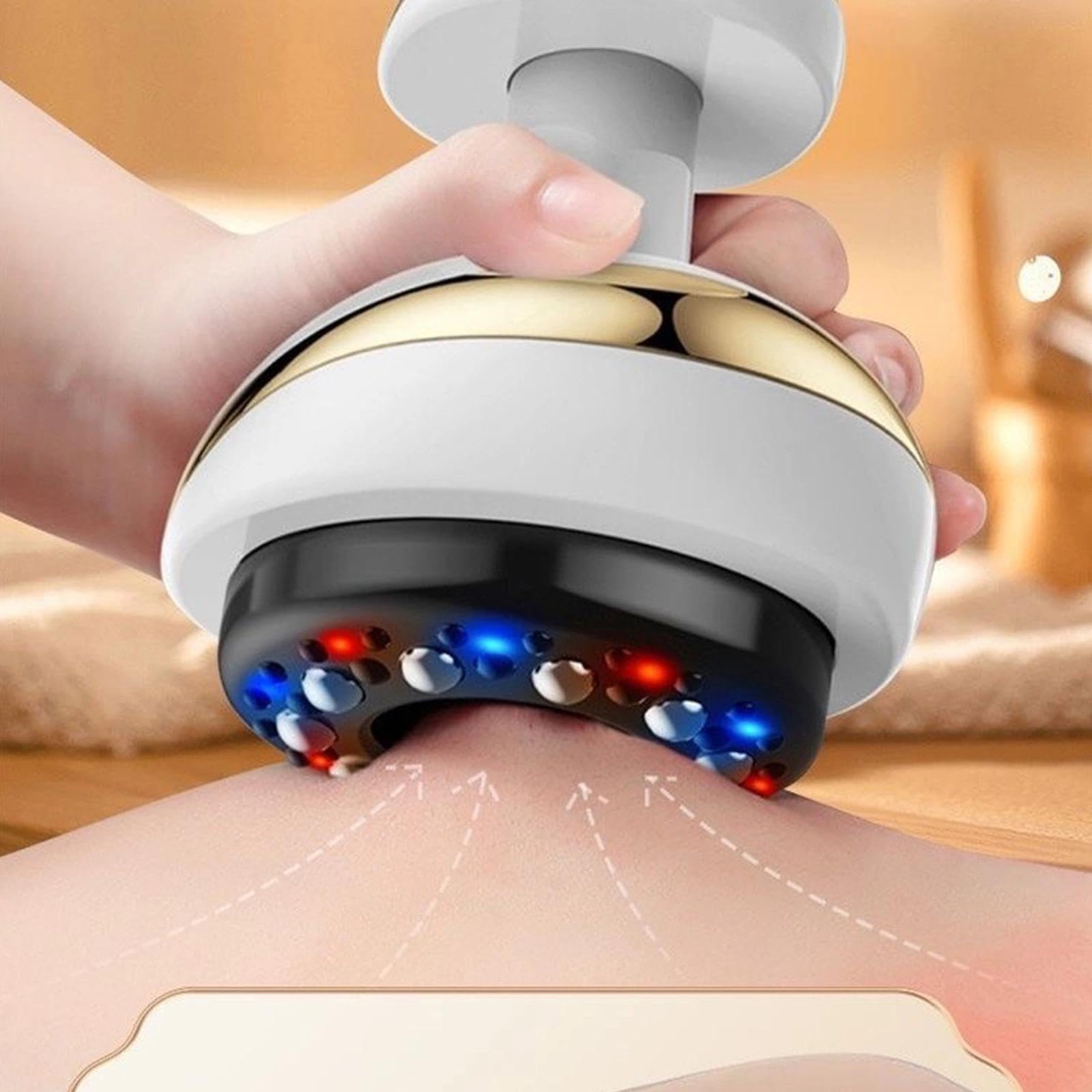 vacuvia cellulite massager,masajeador anticelulitico reductor,con Luz Roja y Calor, Reduce la Apariencia de Celulitis, Portátil y Recargable ﻿(A)