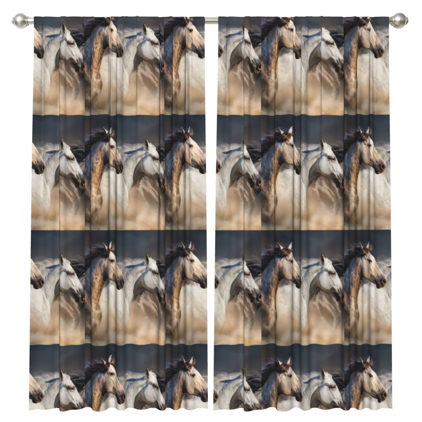 InOmak Wild Horse Picture, 2 Panels Window Curtains 52 x 84 Inch Blackout Curtains for Living Room Bedroom