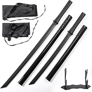 RTCT Katana Sword Polypropylene Training Samurai Sword 2-Piece Set with Display Stand High Intensity Training Plastic Knife Japanese Sword Katana,Decoration, Safety, Cosplay