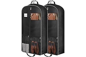2-Pack Carry-On Garment Bag for Suits - Durable 6.5" Gusseted Suit Bags