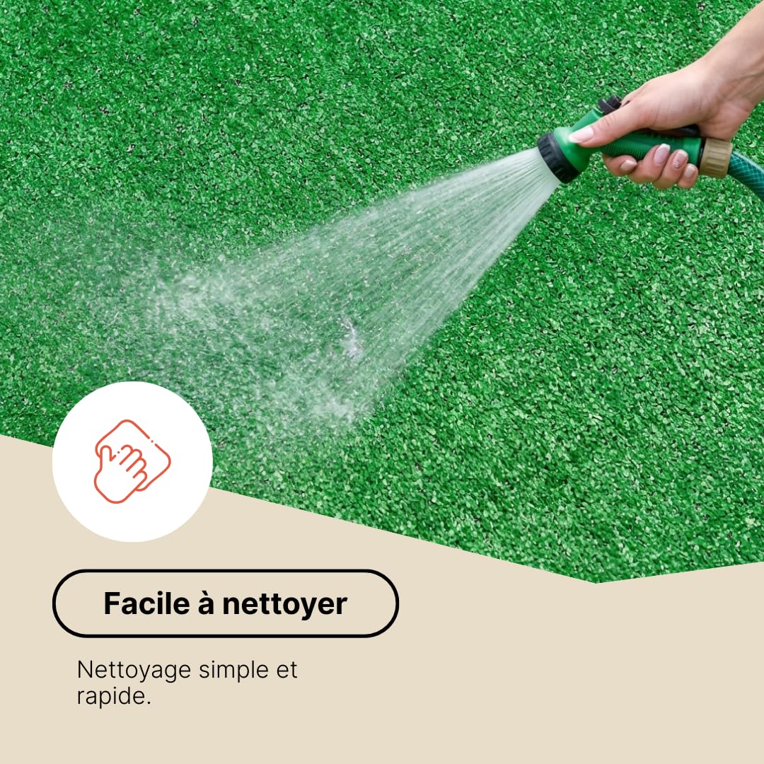 TAPISO Natural Rasenteppich Kunstrasen Grün für Garten Balkone Terrassen Wintergärten - Höhe:6 mm Meterware 300 x 500 cm